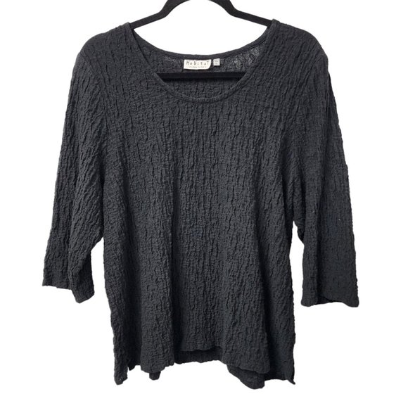 Habitat Tops Habitat Clothes To Live In Top Womens Xl Black Crinkle